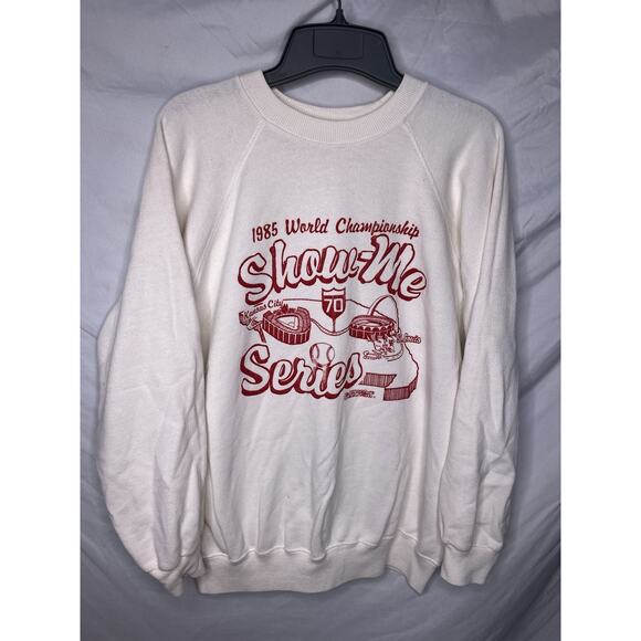 1985 World Series Cardinals Royals Baseball Sweatshirt Size L Show Me MO I-70 - Picture 1 of 8